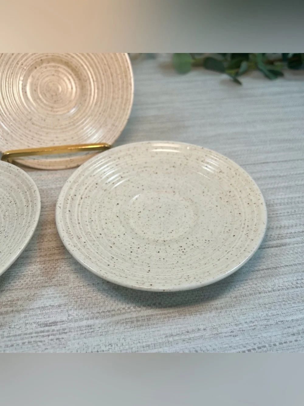 Churchill Stonecast Homespun England Speckled Stoneware Plates Set of 3